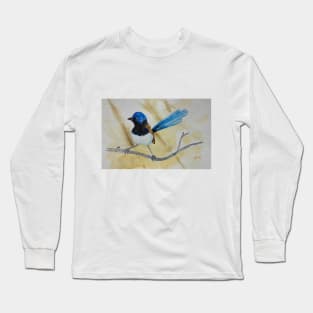 Beautiful Blue Wren - bird art Long Sleeve T-Shirt